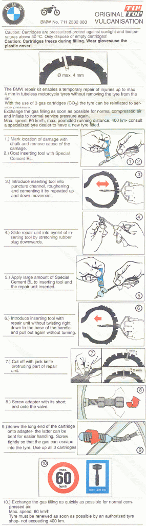 BMW R1200GS Tyre (Tire) Puncture Repair